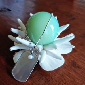 Vantel Pearls Dog Tag Necklace